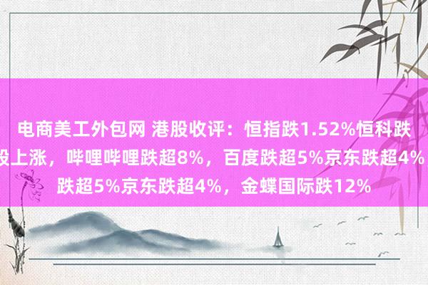 电商美工外包网 港股收评：恒指跌1.52%恒科跌2.9%！煤炭黄金股上涨，哔哩哔哩跌超8%，百度跌超5%京东跌超4%，金蝶国际跌12%