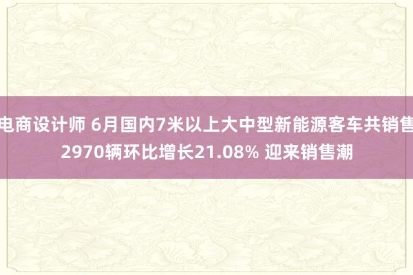 电商设计师 6月国内7米以上大中型新能源客车共销售2970辆环比增长21.08% 迎来销售潮