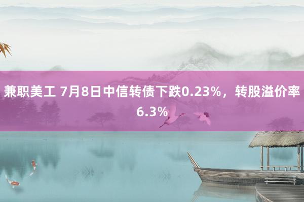 兼职美工 7月8日中信转债下跌0.23%，转股溢价率6.3%