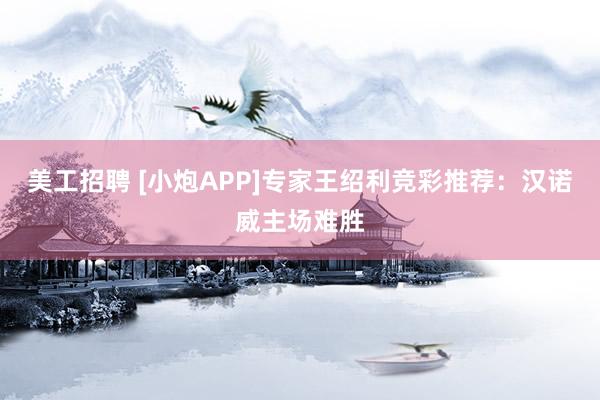 美工招聘 [小炮APP]专家王绍利竞彩推荐：汉诺威主场难胜