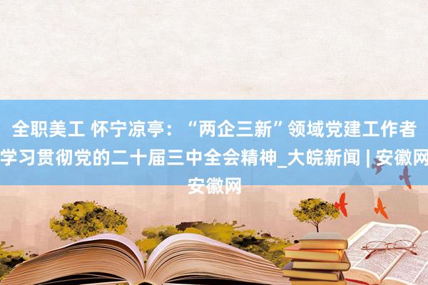 全职美工 怀宁凉亭：“两企三新”领域党建工作者学习贯彻党的二十届三中全会精神_大皖新闻 | 安徽网